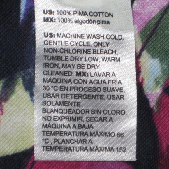 NWT Chicos Sz 2 L Abstract Pima Cotton Bateau Neck Boatneck Tee Elbow Sleeves SS - Picture 5 of 8